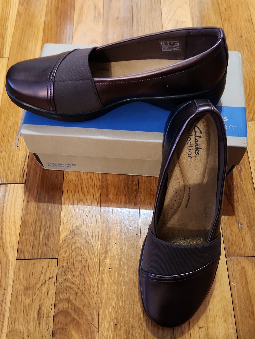 Clarks Collection Kaetlyn Rhea Women's Bronze Metallic Slip-On Shoes 9 M NWT - Picture 11 of 11